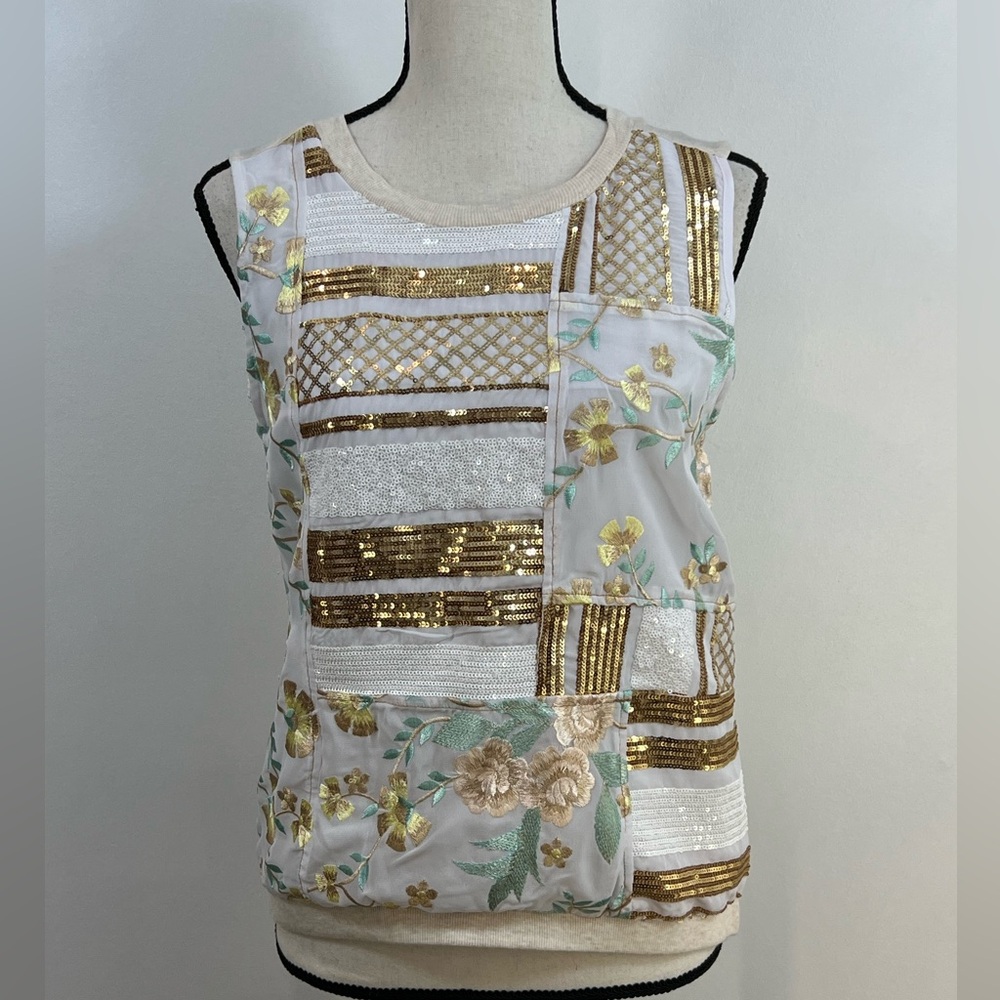 Tiny Anthropologie Elegant Patchwork Women's Tank Top